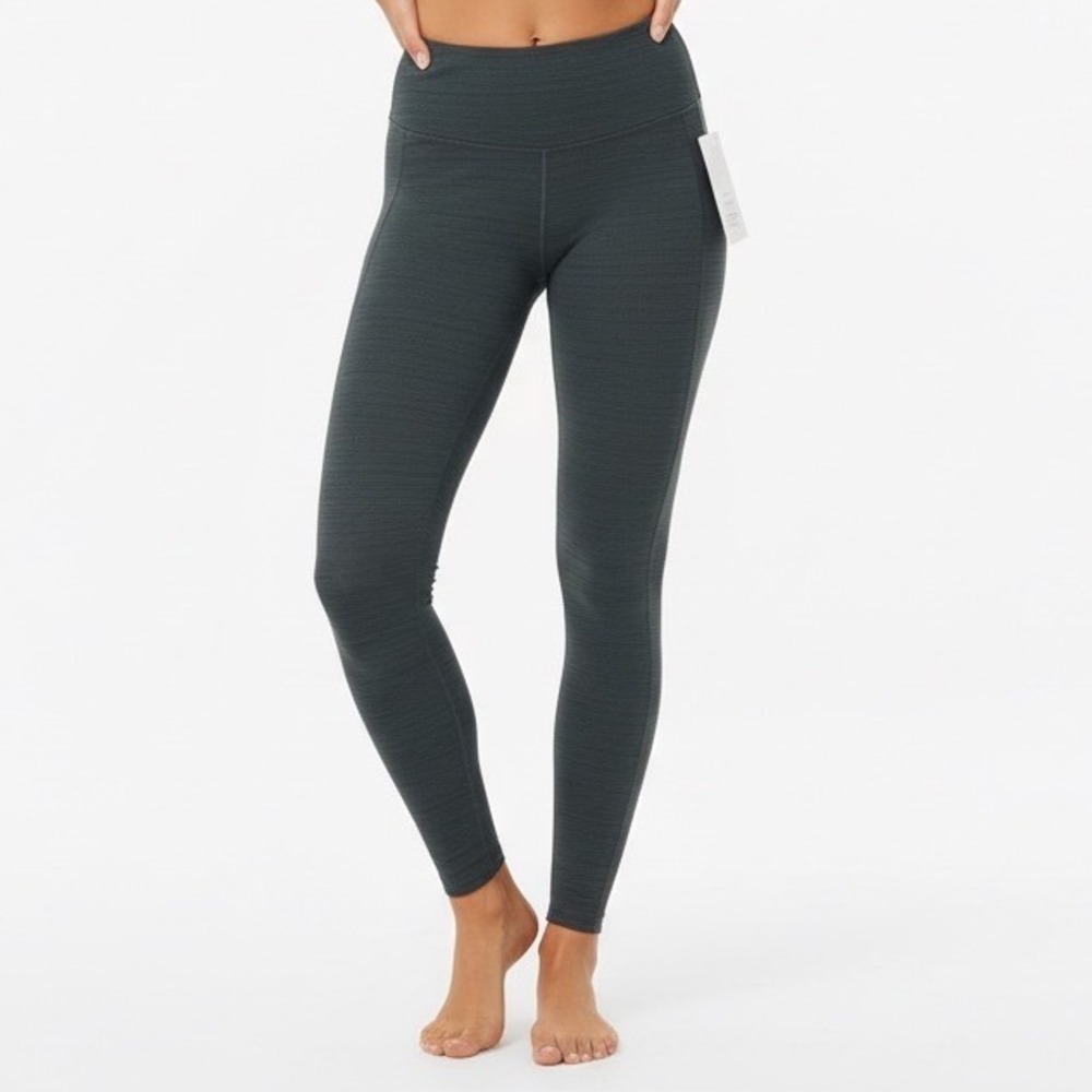 Athleta High Rise Jacquard Chaturaanga Tight Leggings Capri Blue Slate S - Picture 1 of 9